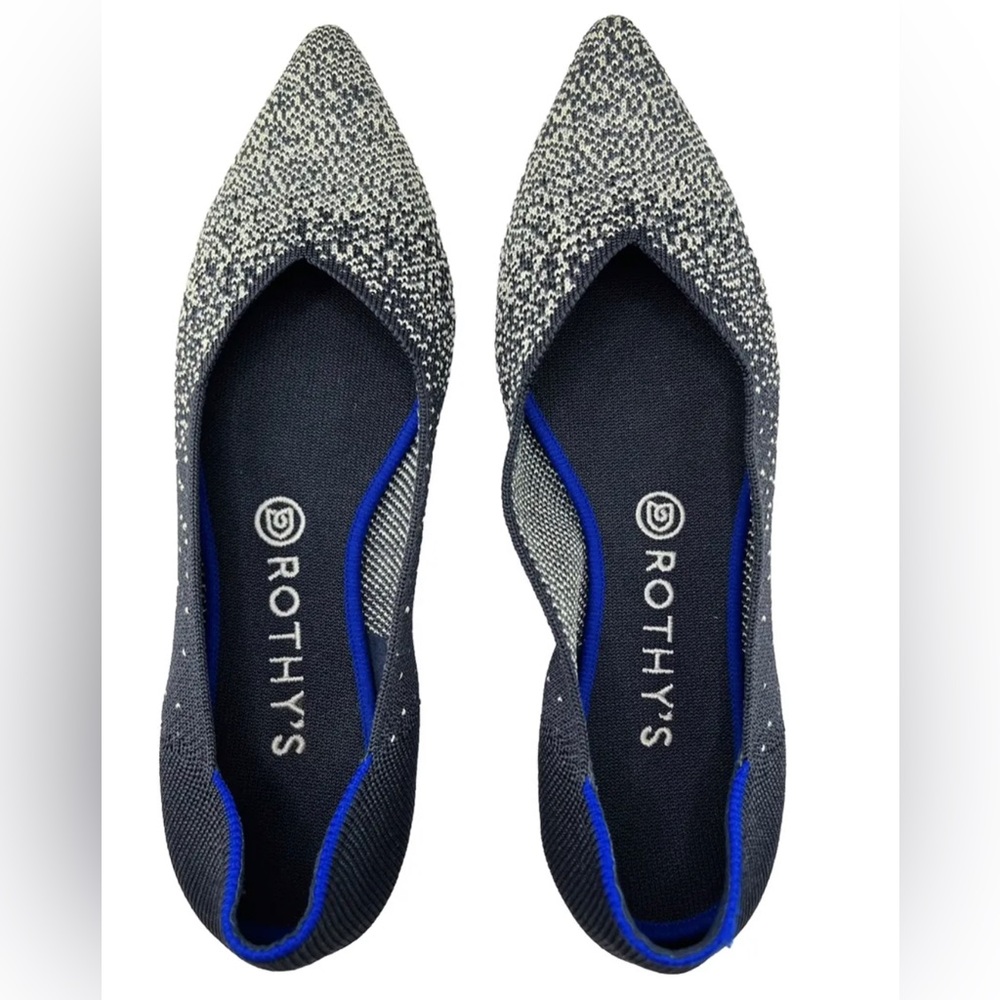 Rothy's Retired Slate Twilight Metallic The Point Flats Pointed Toe W 9.5
